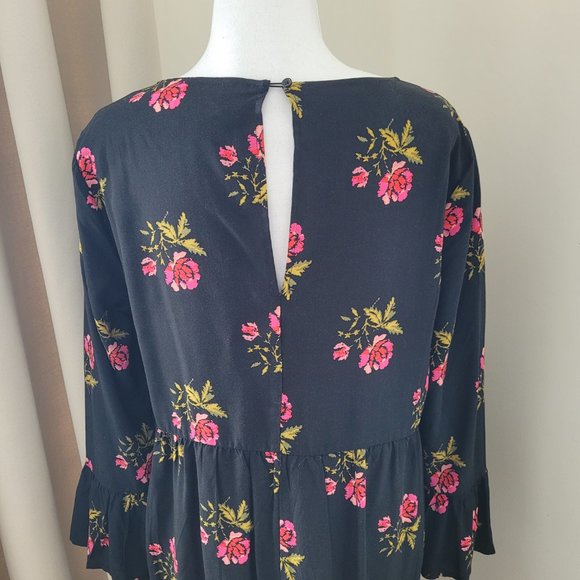 Old Navy black with floral print flowy dress - Picture 7 of 16